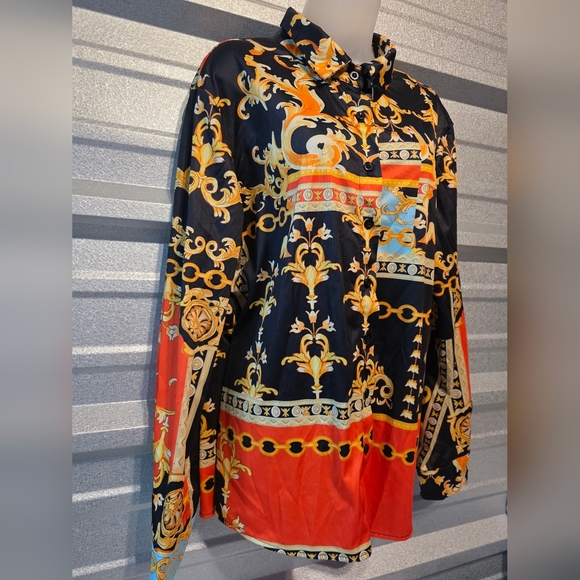 Baroque Print Long Sleeve Shirt - Picture 2 of 4